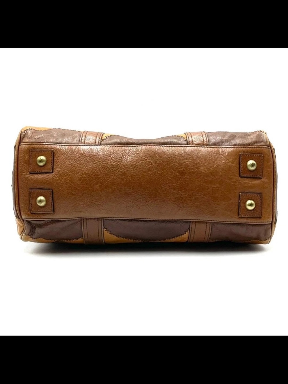 Mulberry Two-Tone Brown Patchwork Shoulder Bag - Picture 5 of 11